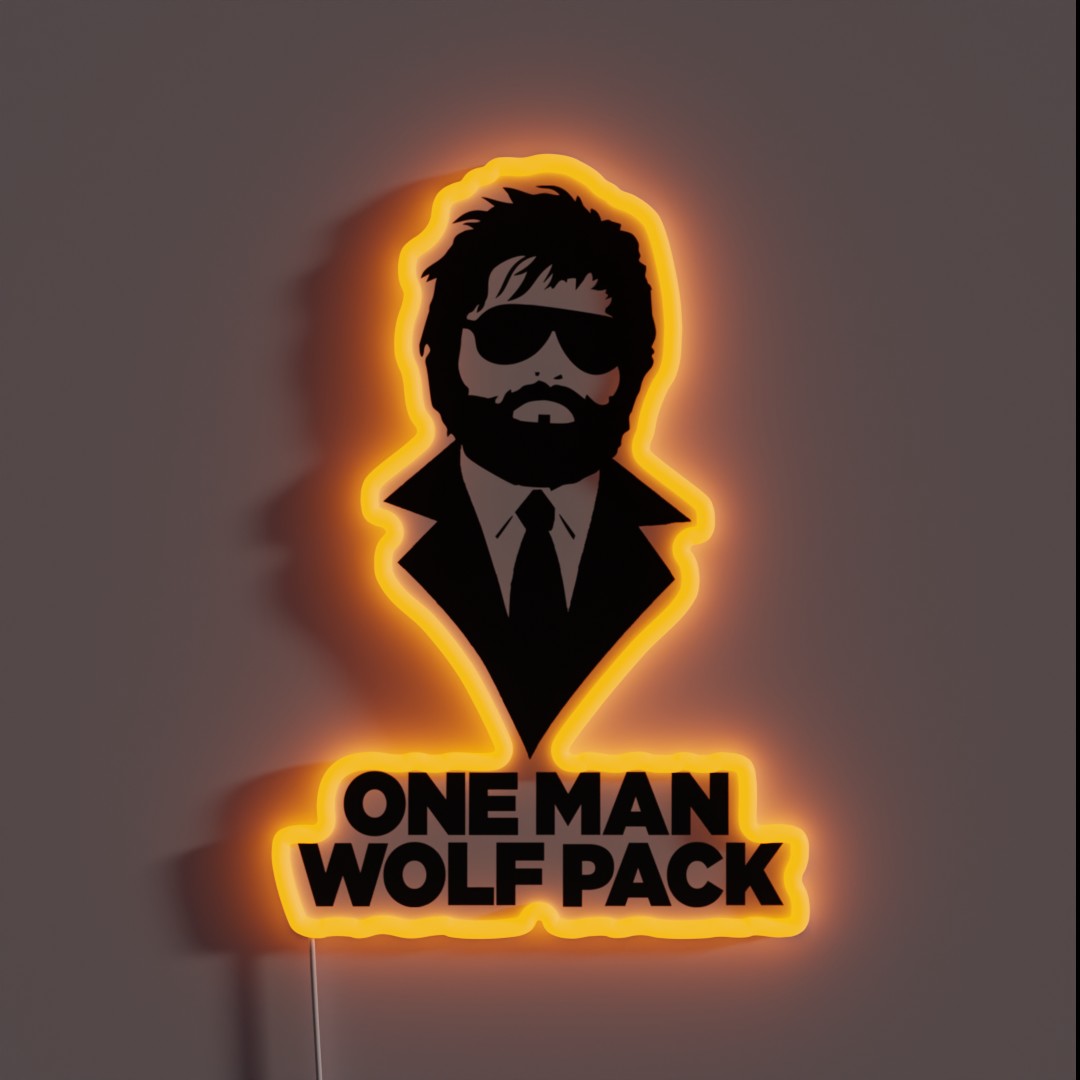 One Man Wolf Pack RGB Neon Sign One Man Wolf Pack RGB Neon Sign