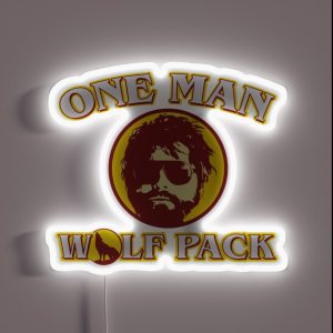 One Man Wolf Pack V2 RGB Neon Sign