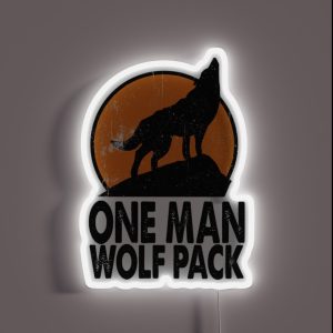 One Man Wolf Pack Vintage RGB Neon Sign