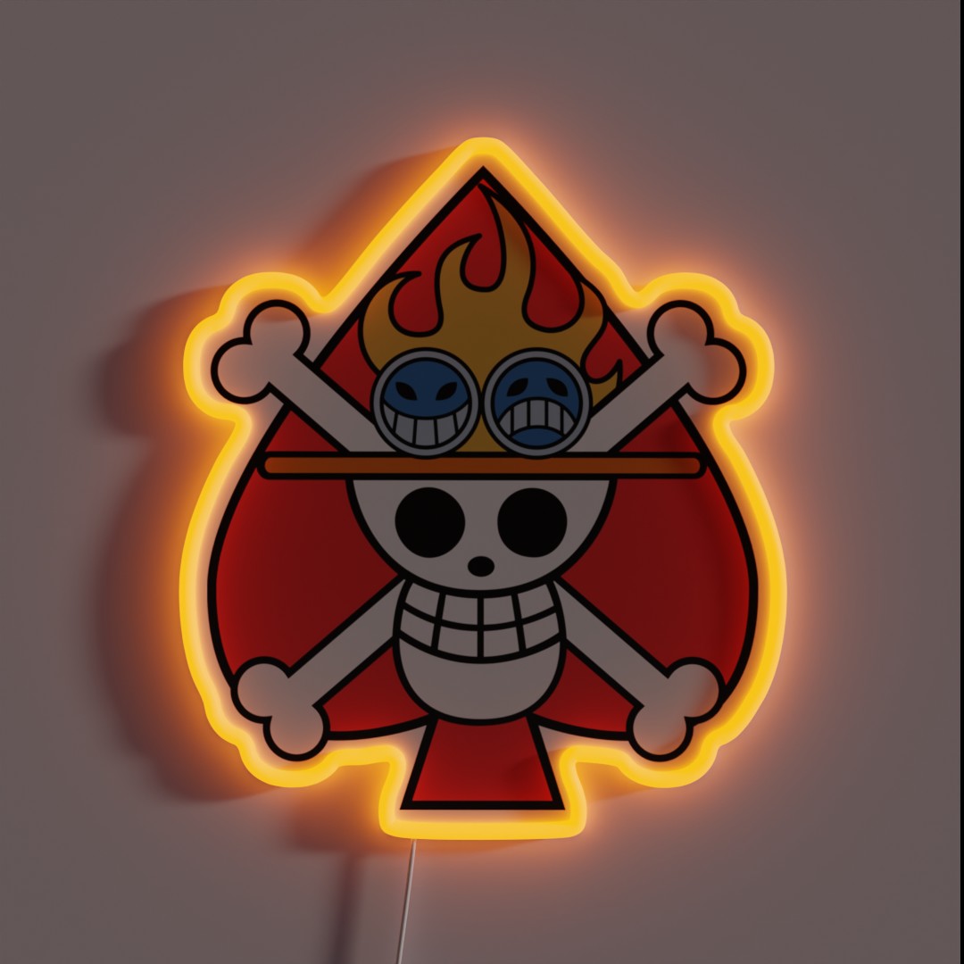 One Piece Ace S Jolly Roger RGB Neon Sign One Piece Ace S Jolly Roger RGB Neon Sign