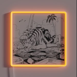 One Piece Monkey D Luffy And Tiger RGB Neon Sign