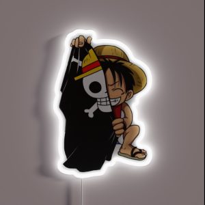 One Piece Monkey D Luffy With The Flag RGB Neon Sign