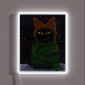 One Satisfied Yule Cat 2 RGB Neon Sign