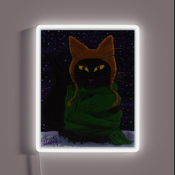 One Satisfied Yule Cat 2 RGB Neon Sign