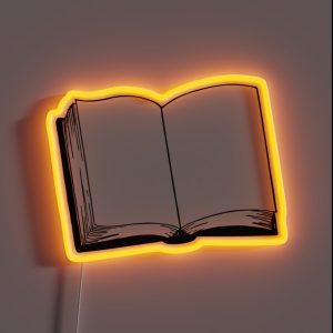 Open Book Black And White Illustration RGB Neon Sign Open Book Black And White Illustration RGB Neon Sign