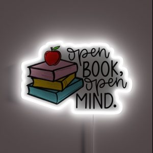 Open Book Open Mind RGB Neon Sign