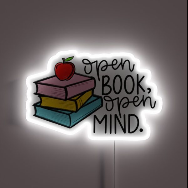 Open Book Open Mind RGB Neon Sign