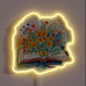 Open Book With Flowers 2 RGB Neon Sign Open Book With Flowers 2 RGB Neon Sign