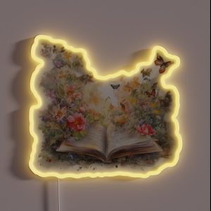 Open Book With Flowers 3 RGB Neon Sign Open Book With Flowers 3 RGB Neon Sign