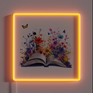 Open Book With Flowers 5 RGB Neon Sign Open Book With Flowers 5 RGB Neon Sign