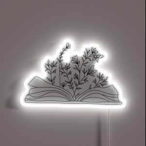 Open Book With Flowers RGB Neon Sign Open Book With Flowers RGB Neon Sign