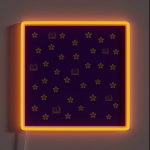 Open Book With Flowers RGB Neon Sign Open Book With Flowers RGB Neon Sign