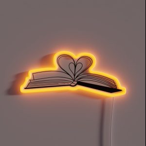 Open Book With Heart RGB Neon Sign
