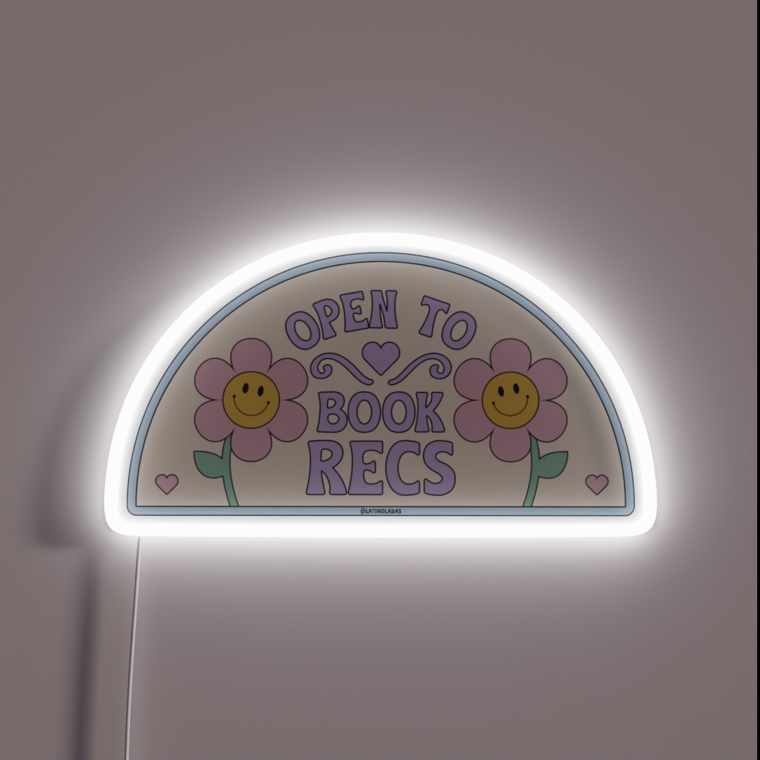 Open To Book Recs Retro Groovy Flowers Daisy RGB Neon Sign Open To Book Recs Retro Groovy Flowers Daisy RGB Neon Sign