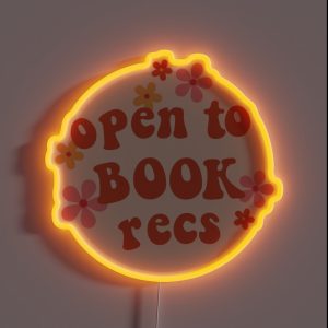 Open To Book Recs RGB Neon Sign Open To Book Recs RGB Neon Sign