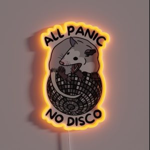 Opossum All Panic No Disco Funny Screaming RGB Neon Sign