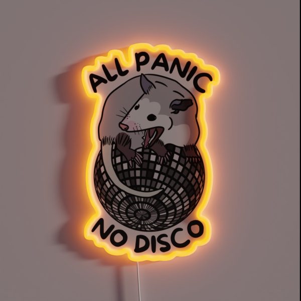 Opossum All Panic No Disco Funny Screaming RGB Neon Sign