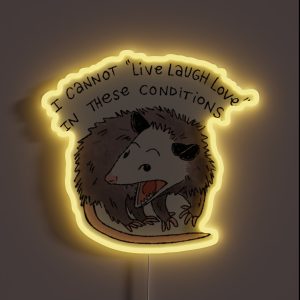 Opossum Live Laugh Love RGB Neon Sign