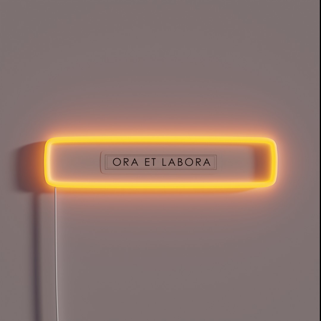 Ora Et Labora Black And White RGB Neon Sign Ora Et Labora Black And White RGB Neon Sign