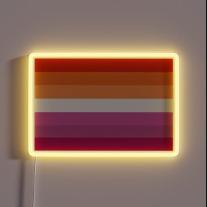Orange Magenta Lines Lesbian Pride Flag Butch Femme Pride Flag RGB Neon Sign