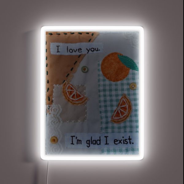 Orange Mixed Media Collage RGB Neon Sign