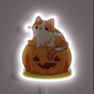 Orange Pumpkin Cat RGB Neon Sign Orange Pumpkin Cat RGB Neon Sign