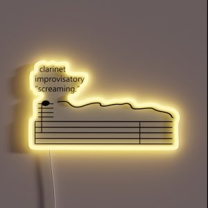 Orchestra Musical Meme Sheet Music Notation Clarinet Improvisatory Screaming RGB Neon Sign