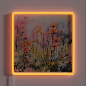 Orchid Dreams Expressive Watercolor Art For Plant Mothers RGB Neon Sign