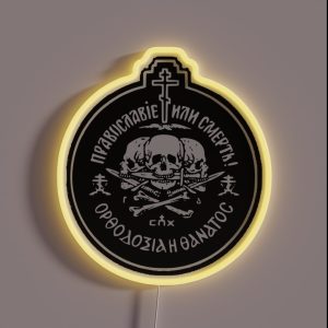 Orthodoxy Or Death Russian Orthodox RGB Neon Sign