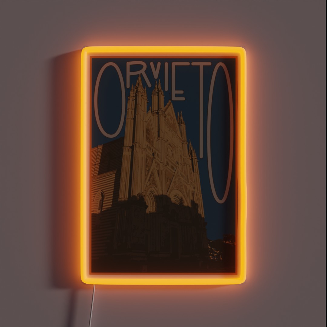 Orvieto Vintage Postcard RGB Neon Sign Orvieto Vintage Postcard RGB Neon Sign