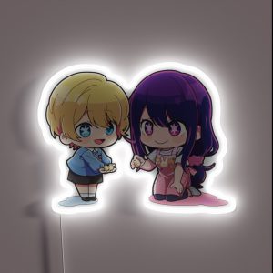 Oshi No Ko Chibi Hoshino Ai And Baby Aqua RGB Neon Sign