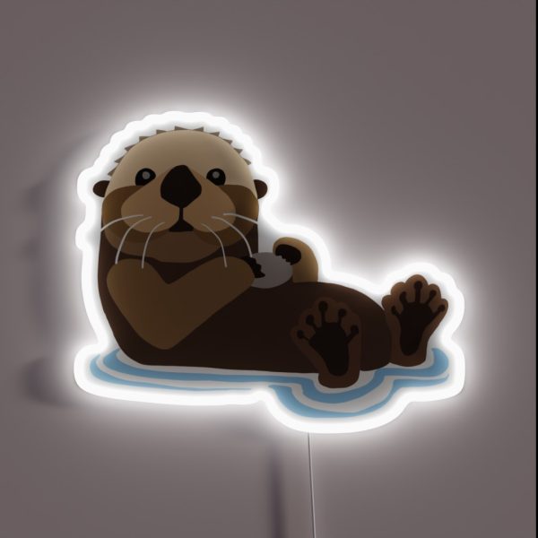 Otter Emoji RGB Neon Sign