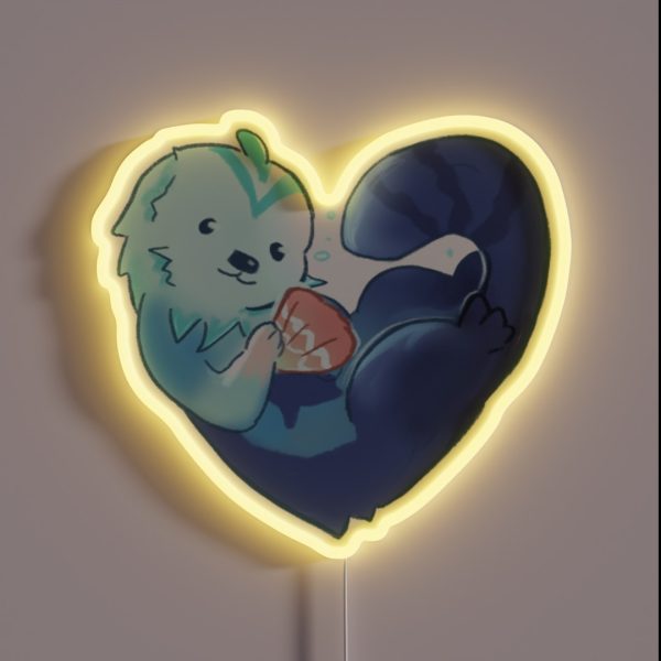 Otter Fountain Genshin Impact RGB Neon Sign