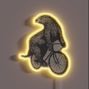 Otter On A Bicycle RGB Neon Sign