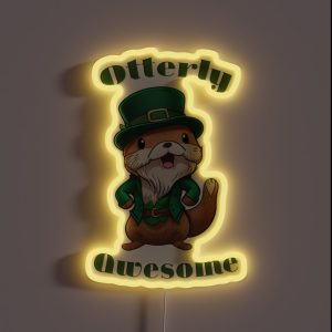 Otterly Awesome St Patricks Day Otter RGB Neon Sign