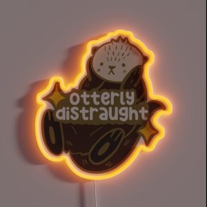 Otterly Distraught Otter Pun RGB Neon Sign Otterly Distraught Otter Pun RGB Neon Sign