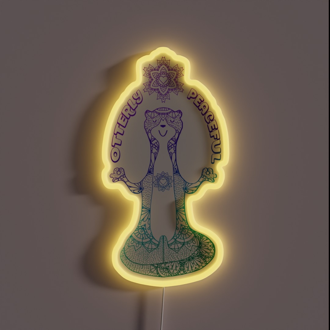Otterly Peaceful Zen Yoga Otter Meditating RGB Neon Sign Otterly Peaceful Zen Yoga Otter Meditating RGB Neon Sign
