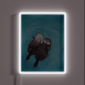 Otterly Romantic The Official Otters Holding Hands RGB Neon Sign