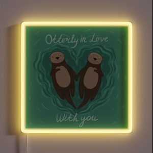 Otters Holding Hands Otterly In Love With You RGB Neon Sign