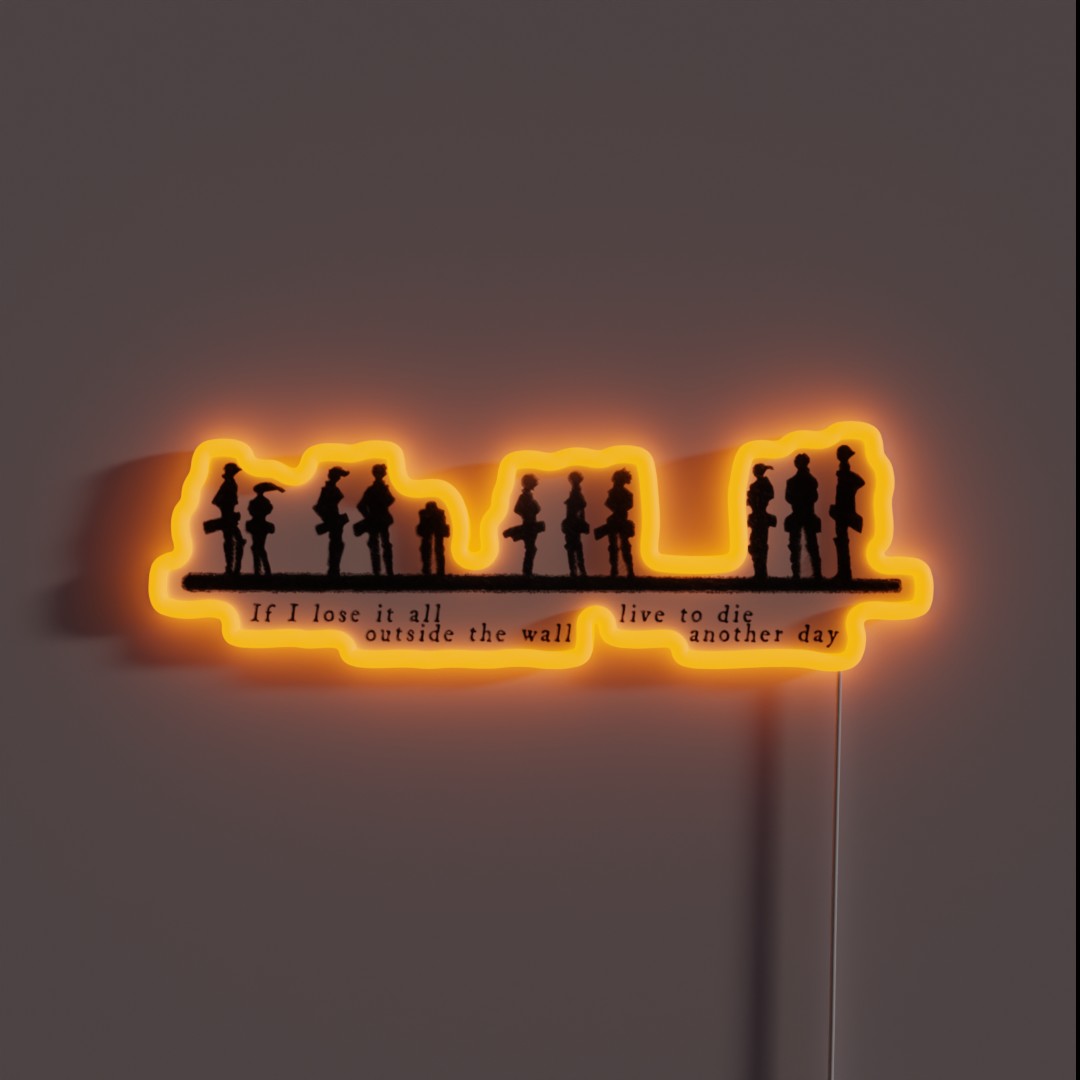 Outside The Wall Black And White RGB Neon Sign Outside The Wall Black And White RGB Neon Sign