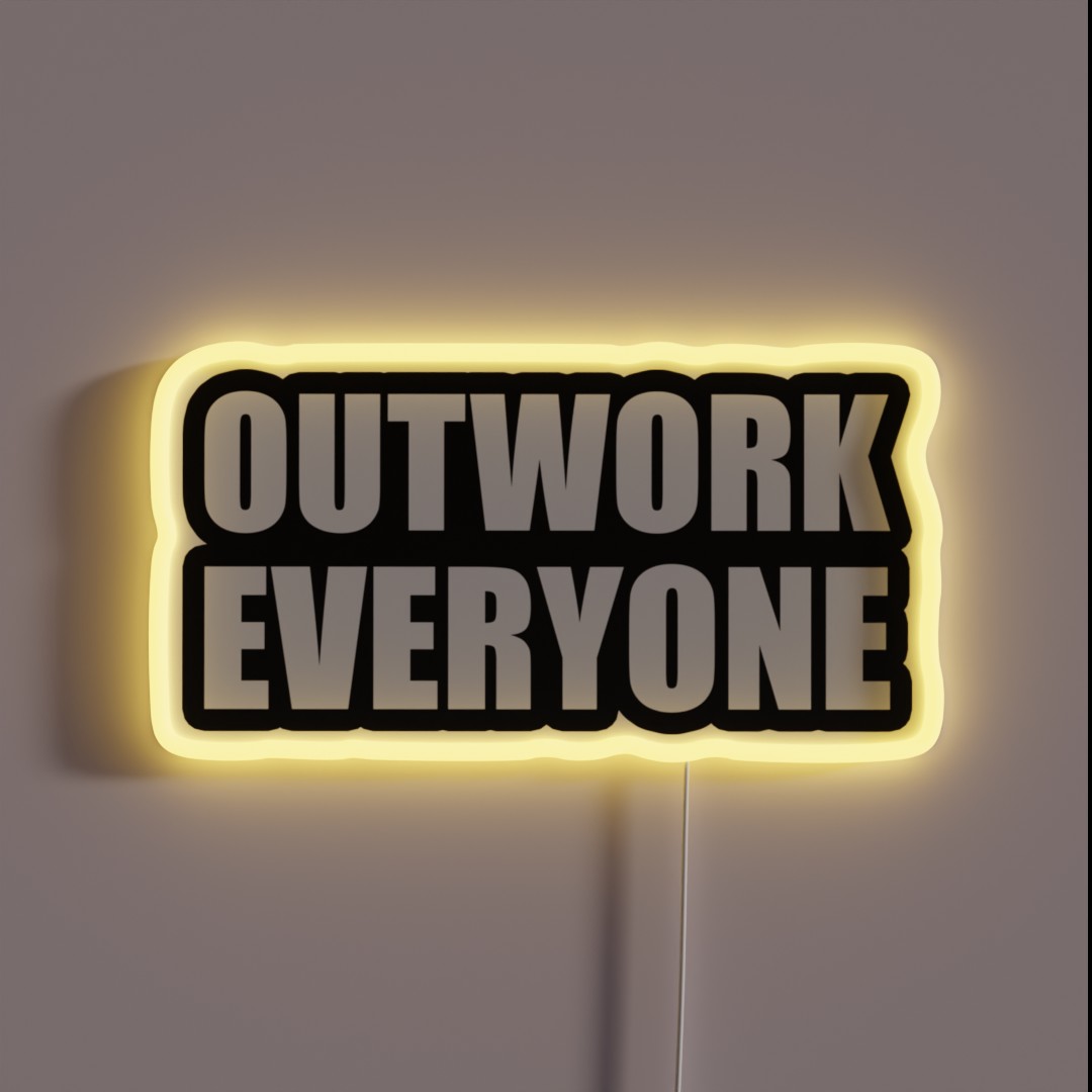Outwork Everyone Gym Motivational Quote RGB Neon Sign Outwork Everyone Gym Motivational Quote RGB Neon Sign