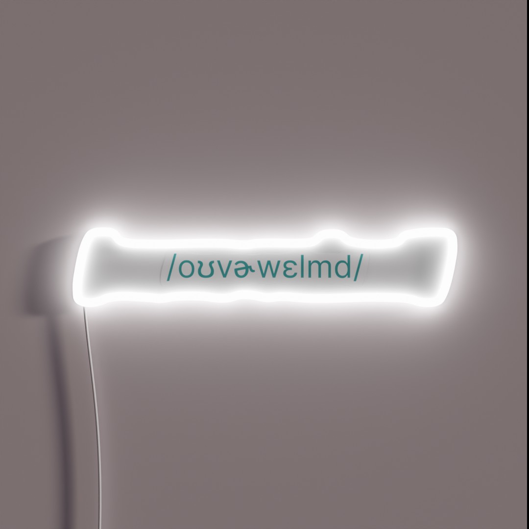 Overwhelmed In Phonetics IPA Teal RGB Neon Sign Overwhelmed In Phonetics IPA Teal RGB Neon Sign