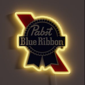 Pabst Blue Ribbon Logo RGB Neon Sign