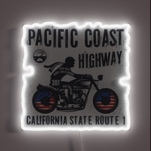 Pacific Coast Highway Biker RGB Neon Sign