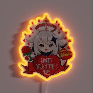 Paimon Genshin Impact Valentines Day RGB Neon Sign