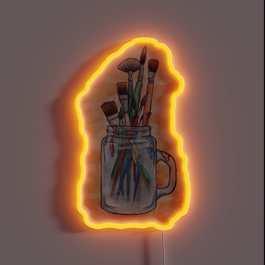Paint Brushes RGB Neon Sign Paint Brushes RGB Neon Sign