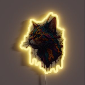 Paint Splash Cat Figure RGB Neon Sign Paint Splash Cat Figure RGB Neon Sign