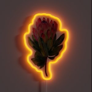 Painted Protea Flower Pattern RGB Neon Sign