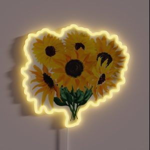 Painted Sunflower Bouquet RGB Neon Sign