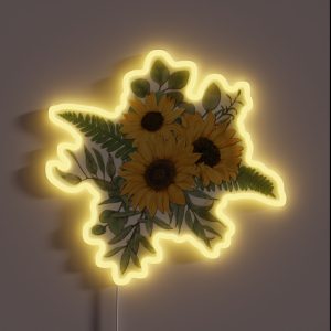 Painted Sunflower Bouquet RGB Neon Sign